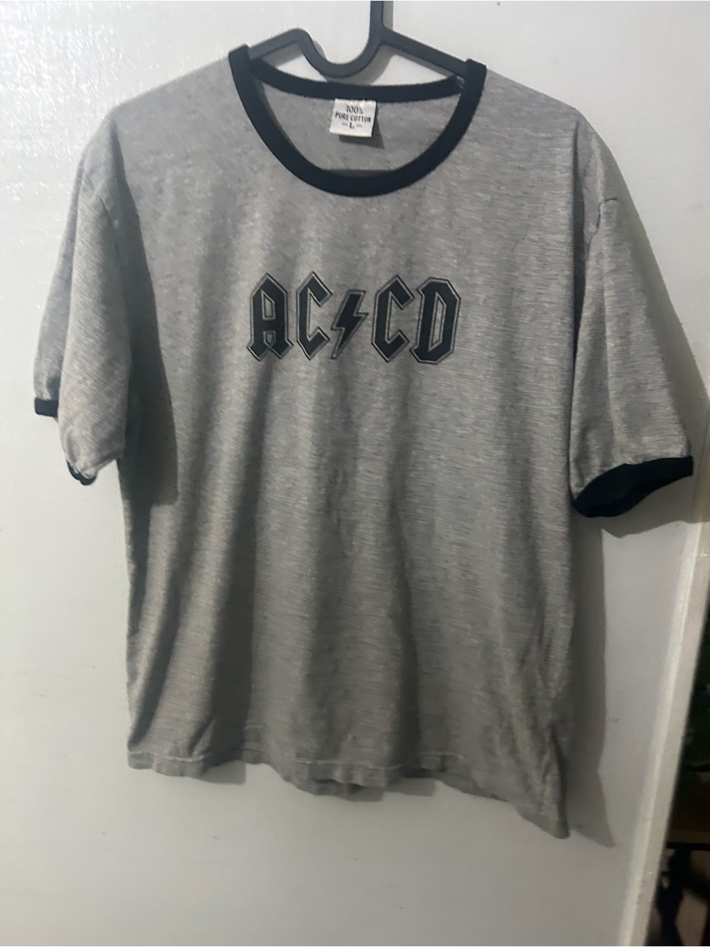 AC/CD Grey Ringer Tee with Black Trim - Men’s Short Sleeve Shirt